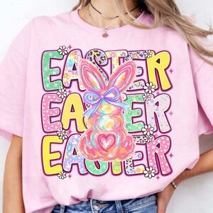 Pink Easter Bunny Kids T-Shirt